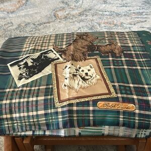 Vintage Ralph Lauren turton silk dog themed neck, scarf, or shawl wrap knock off